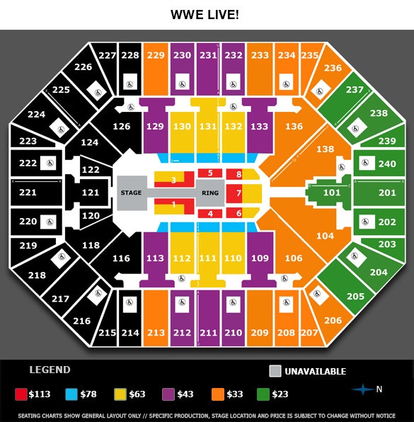 Taco Bell Arena Seating Map Wwe